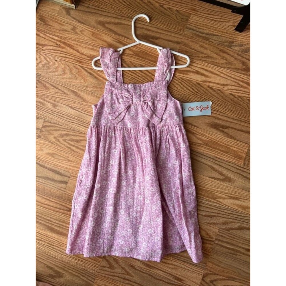 Girls Size 5 Cat & Jack Dress with Big Bow (NWT)